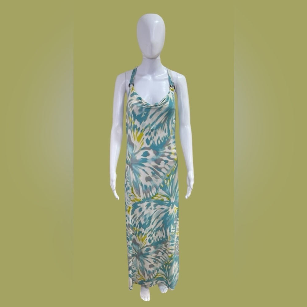 Tommy Bahama Women’s Teal Floral Maxi Dress size medium NWT - Picture 2 of 9